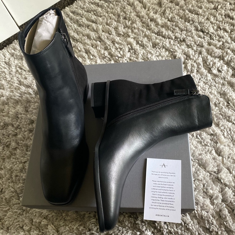 New Aquatalia Lissa Genuine Calf/Suede Ankle Boots